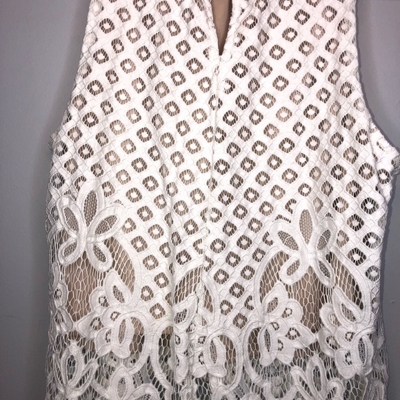 White/ Cream Lace Crop Top - Picture 5 of 7